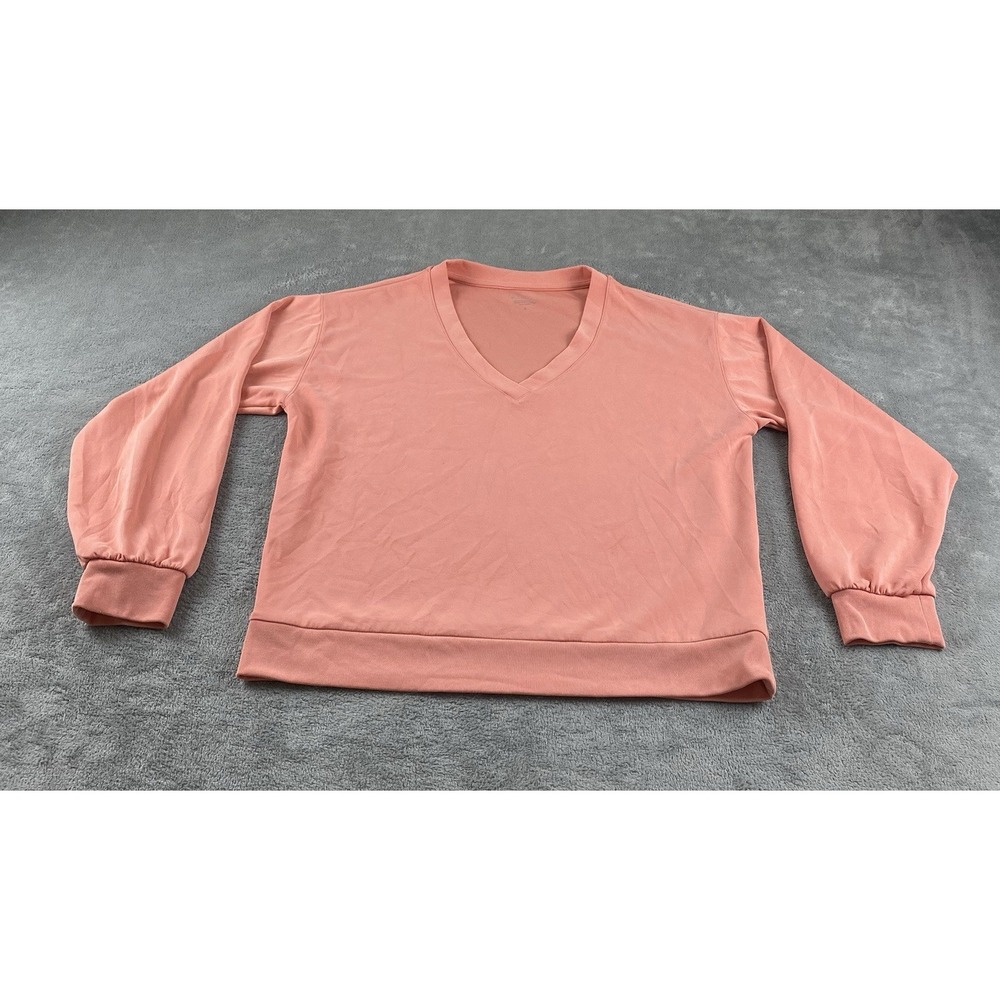 Athleta Women's Sweater Shirt Coral L. Long Sleeves Comfort Casual C37